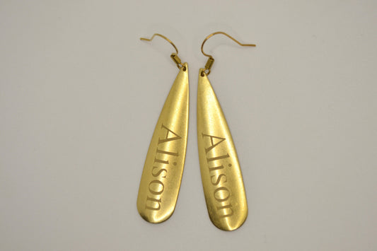 (M) Personalized Brass Earrings