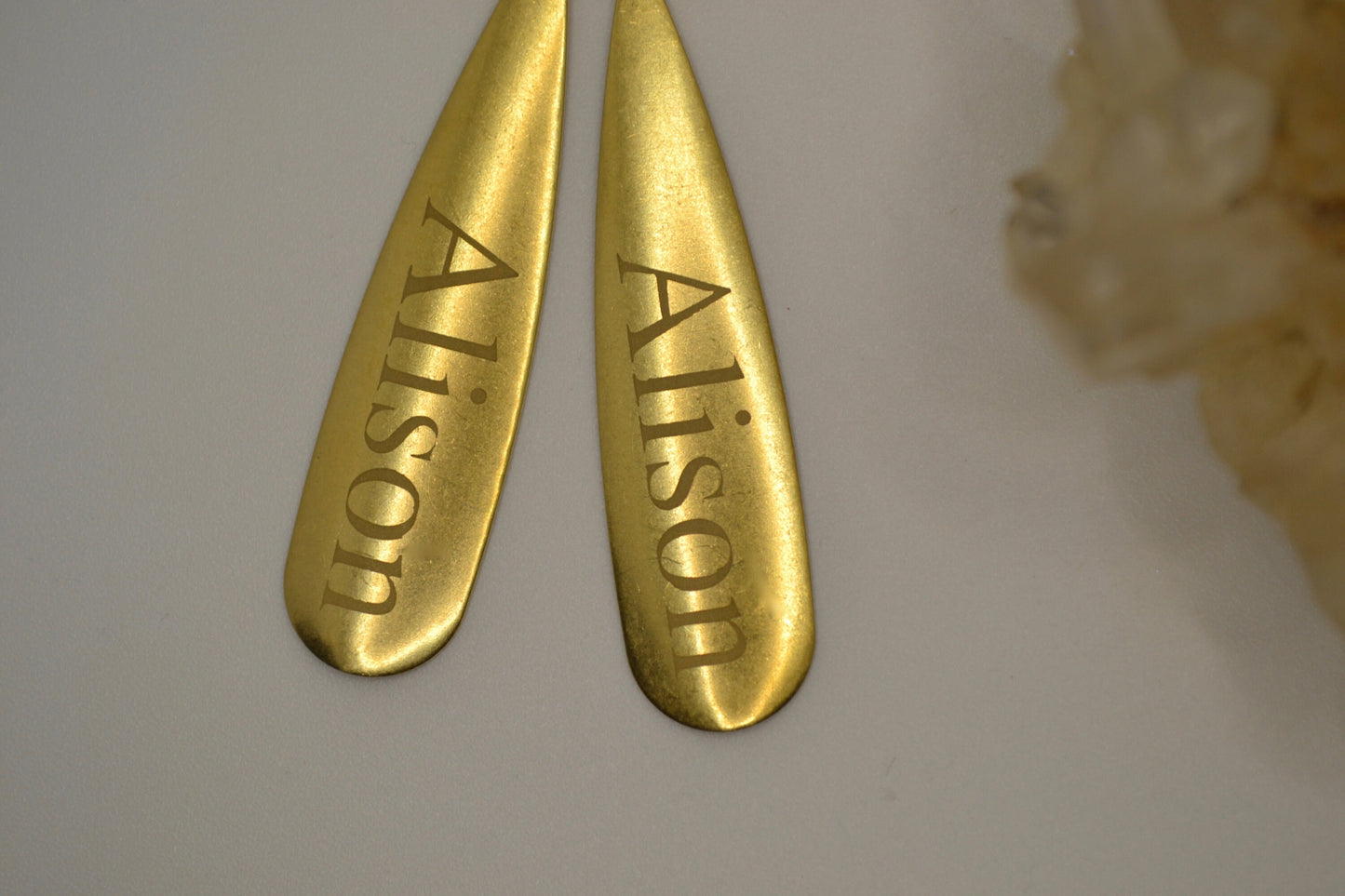 (M) Personalized Brass Earrings