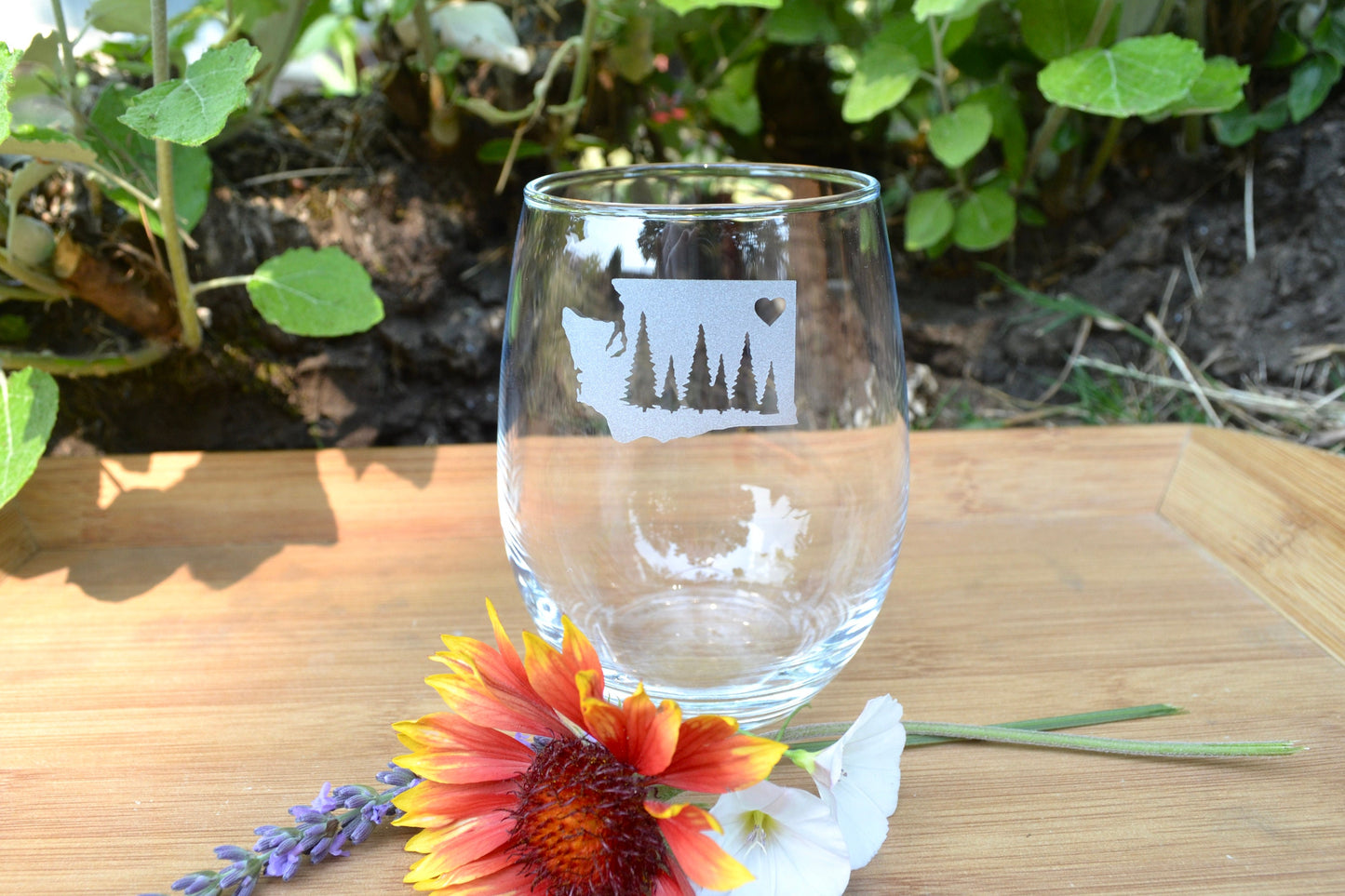 (H) Washington State Glasses, Stemless Wine Glass or Pint Glass