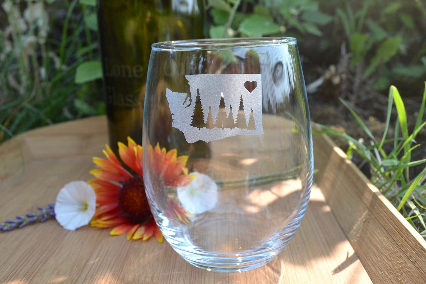 (H) Washington State Glasses, Stemless Wine Glass or Pint Glass