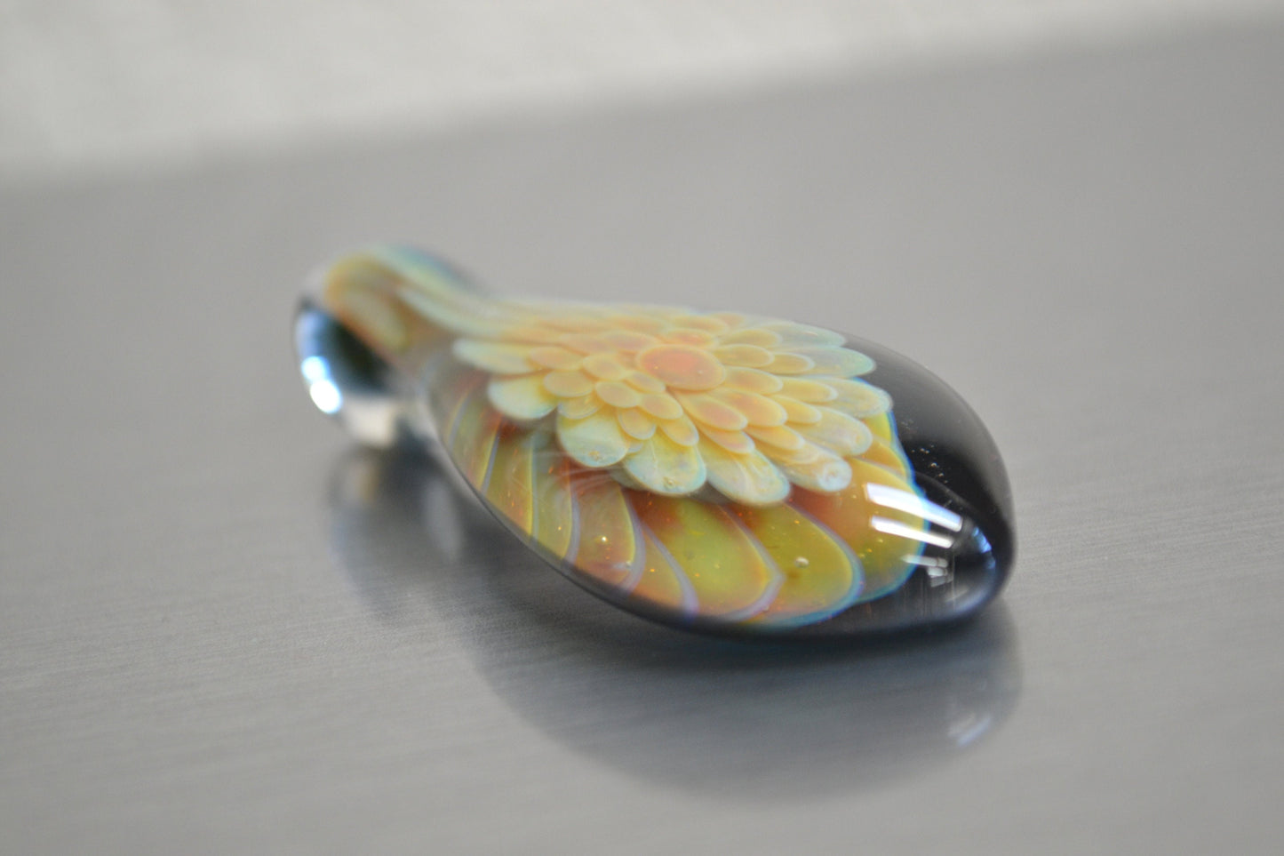 (B) Pendant, Pendant Bead, Glass Blown Implosion Pendant