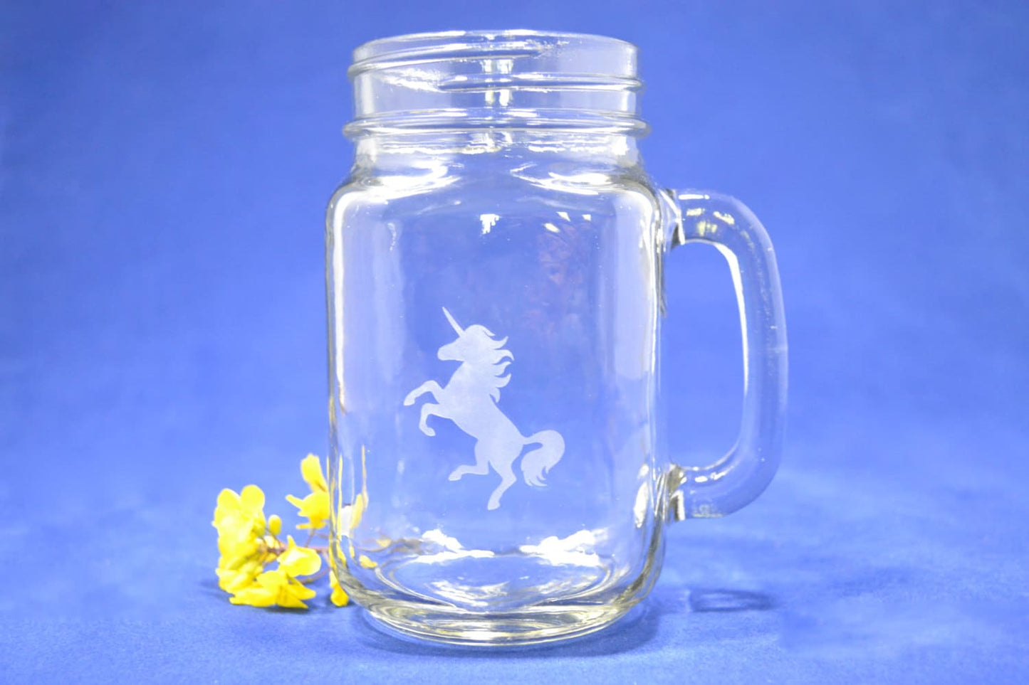 (H) Unciorns, Drinking Glass Set, Glasses with Handle